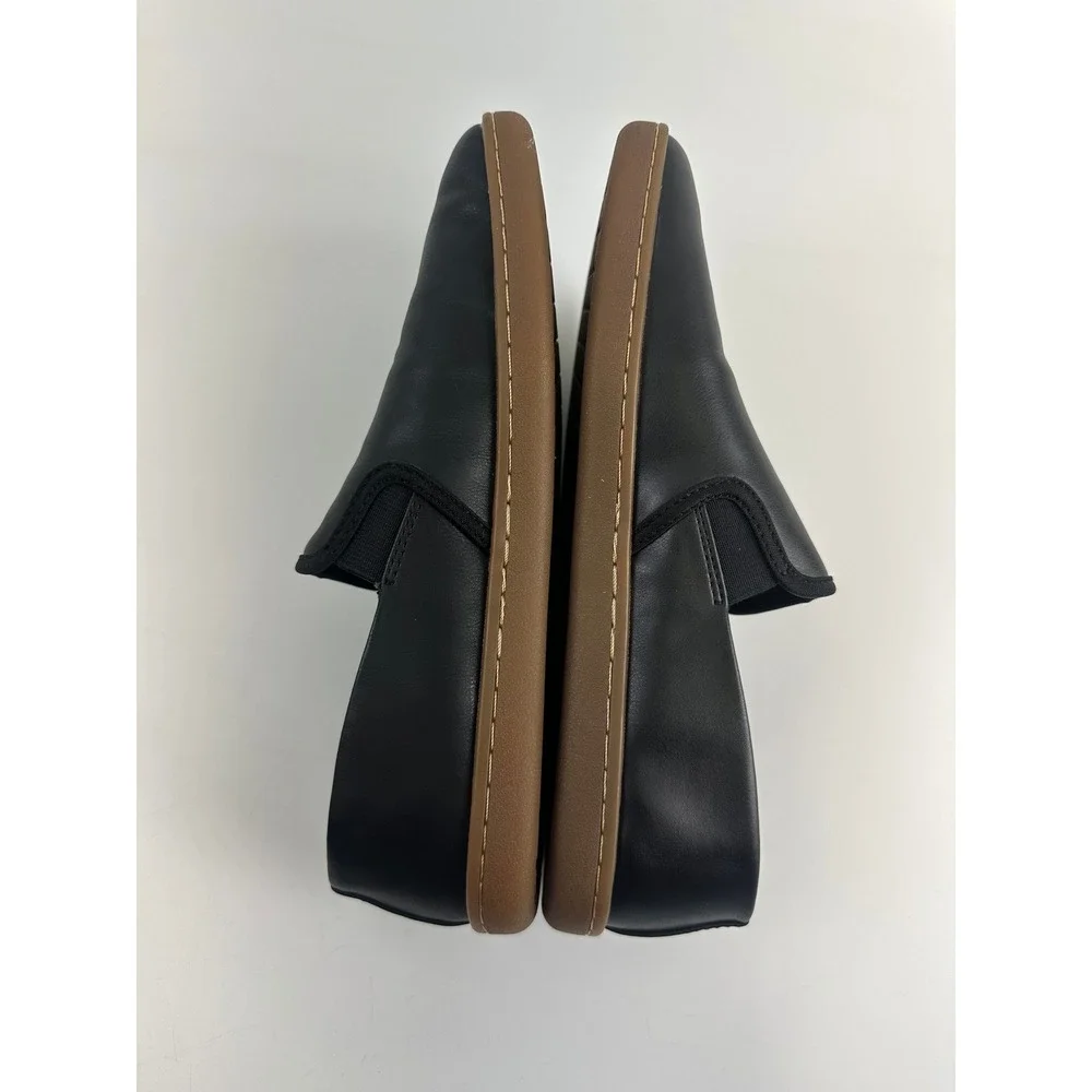 Feelgrounds Droptop Luxe Slip On Black Barefoot Minimalist Faux Leather Women 8